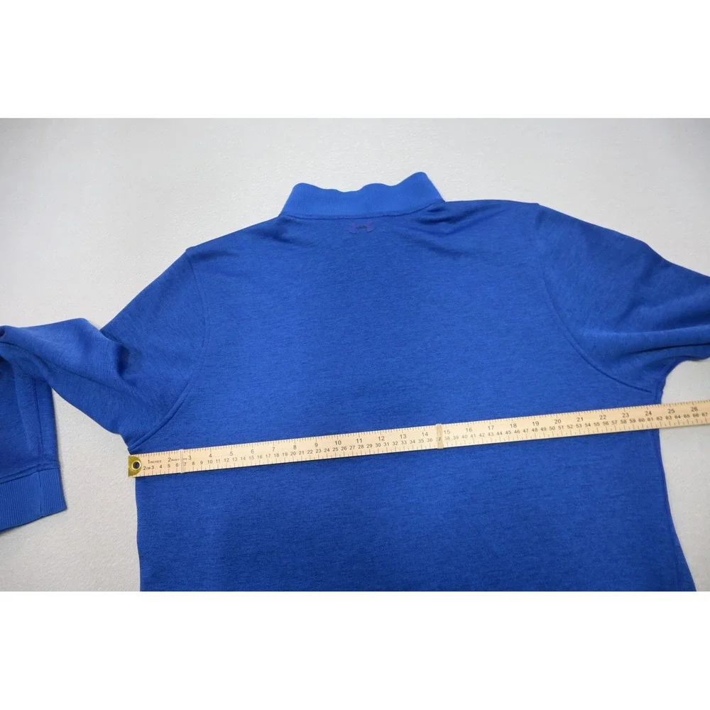 Under Armour 1/4 Zip Pullover Mens 2XL Blue Storm Heathered Active Good‎